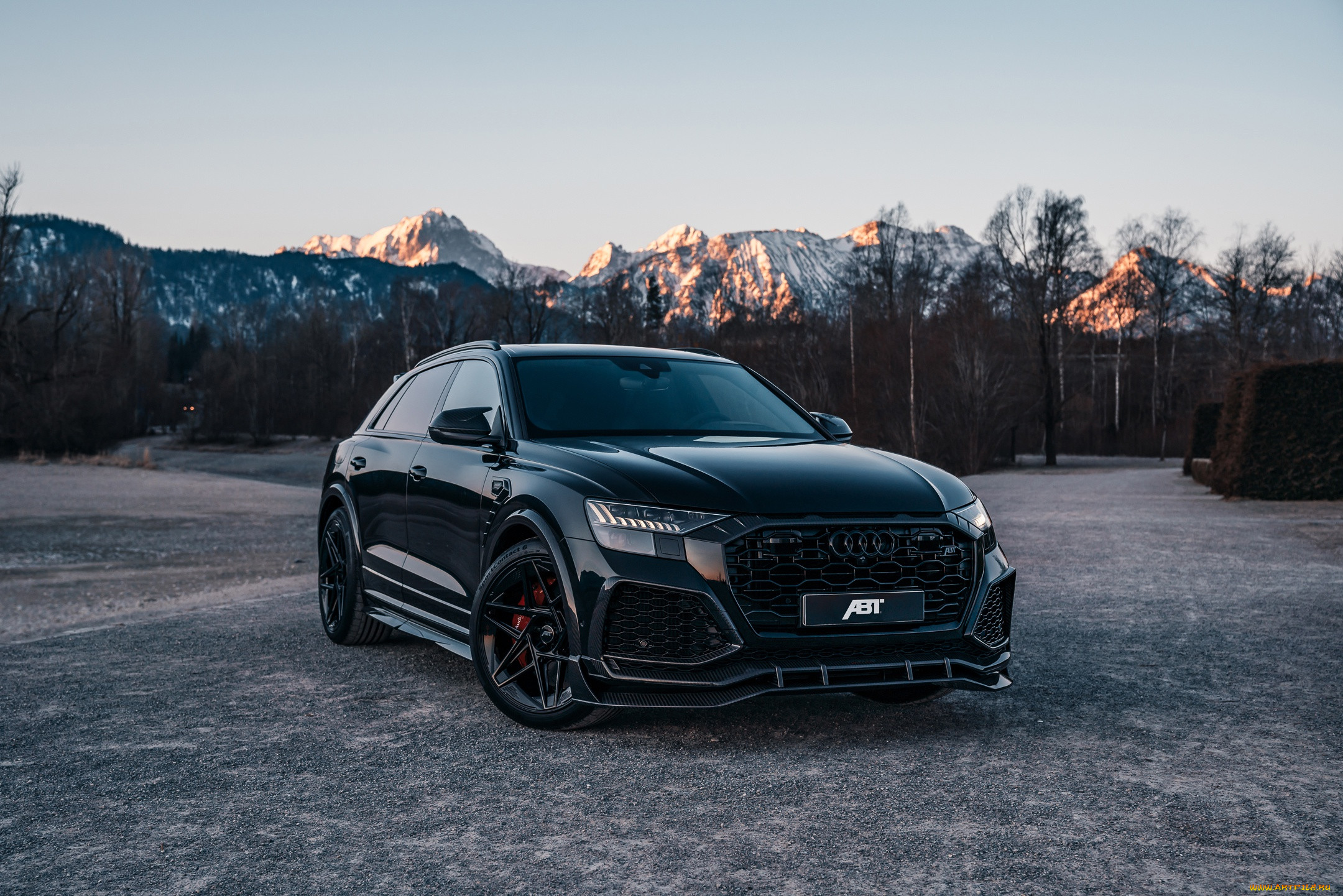 , audi, front, black, mountain, road, abt, signature, edition, rs, q8